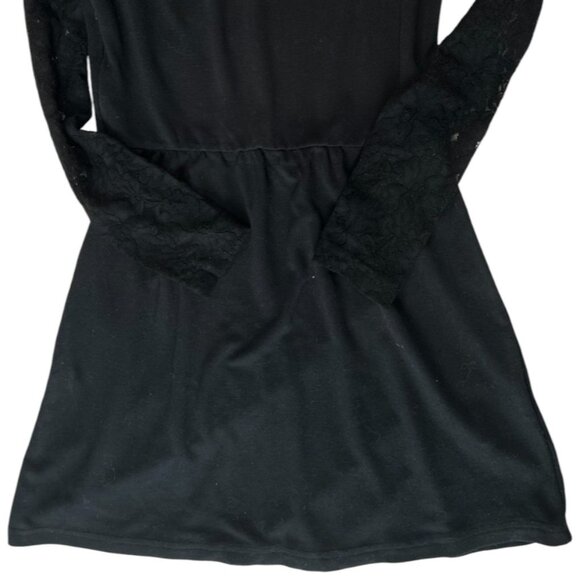 🎄 Zara 🛍️ TRF Women's Black Lace Long Sleeve Mini Dress XS - Picture 5 of 5